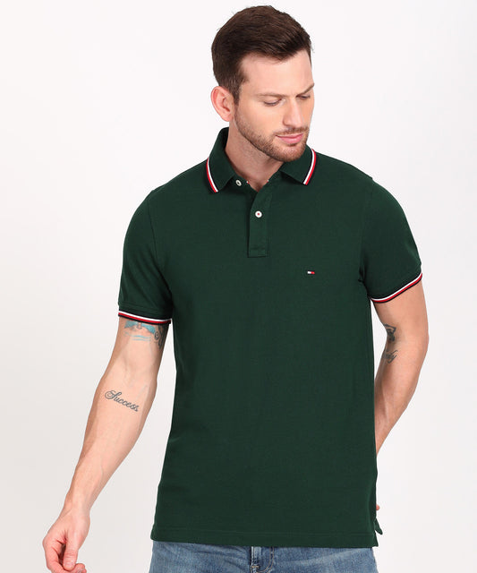 T-shirt TOMMY HILFIGER Men Solid Polo Neck Pure Cotton IN06121360