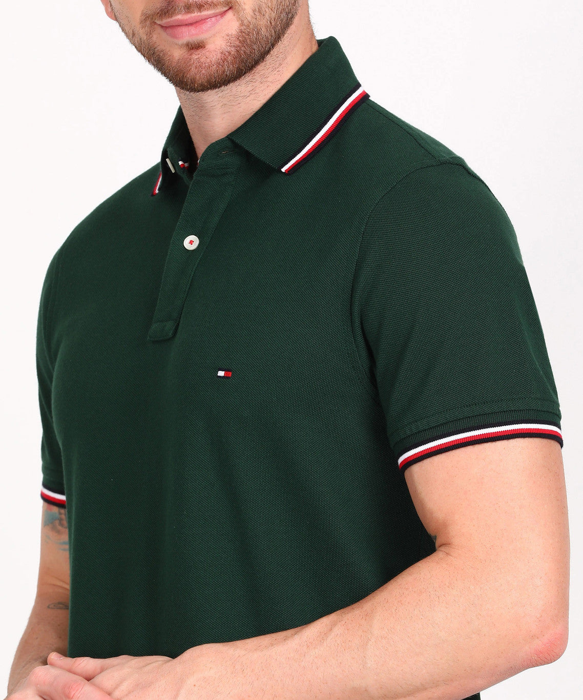 T-shirt TOMMY HILFIGER Men Solid Polo Neck Pure Cotton IN06121360