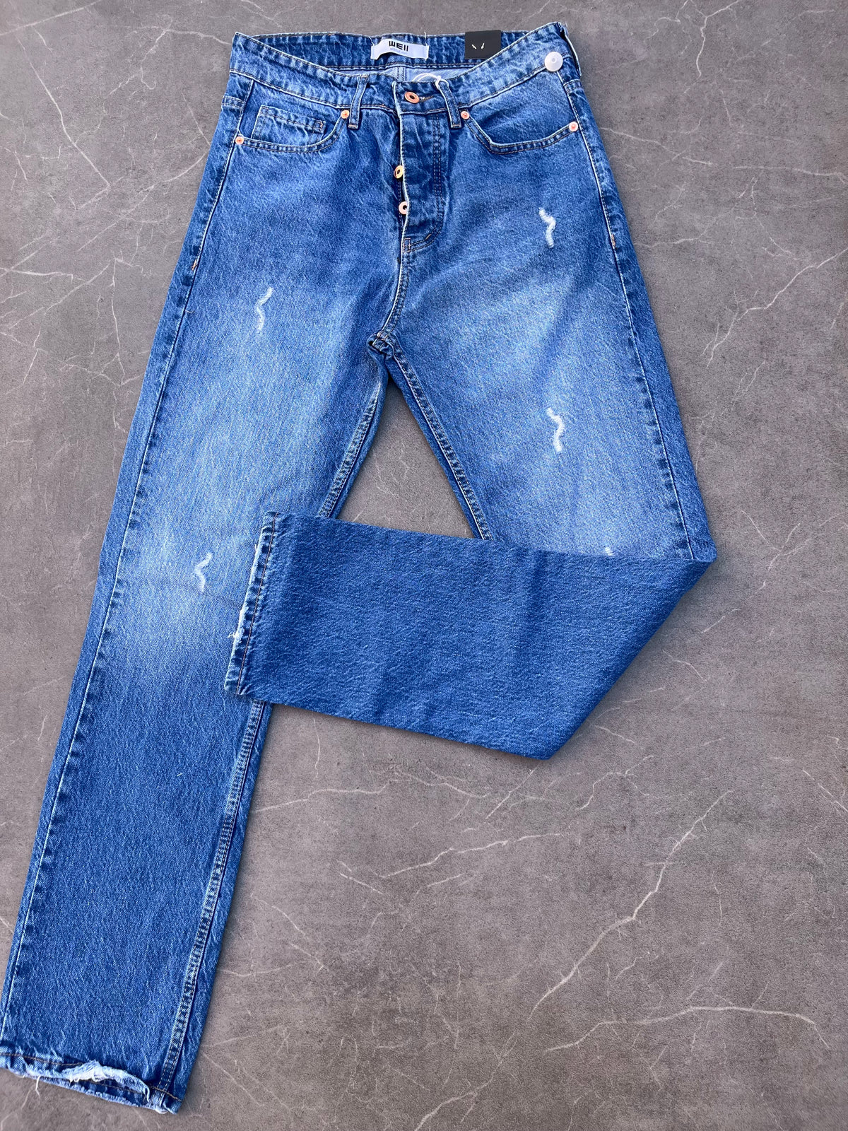 Pantalon Jean Baggy Déchiré WE11  blue