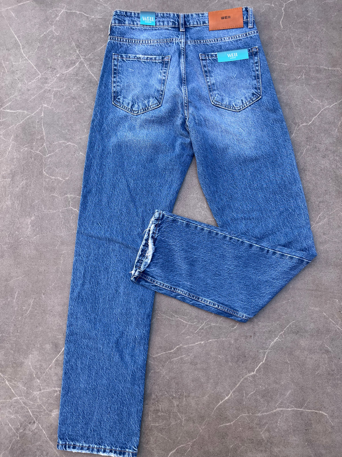 Pantalon Jean Baggy Déchiré WE11  blue